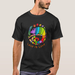 Womens Pride Regenboog Kameleon Liefde is Liefde S T-shirt