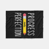 Womens Progress Over Perfection Motivational Back  Fleece Deken (Voorkant (Horizontaal))