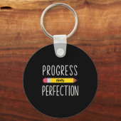 Womens Progress Over Perfection Motivational Back  Sleutelhanger (Voorkant)