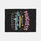 Womens Progress Over Perfection Motivational Teach Fleece Deken (Voorkant (Horizontaal))