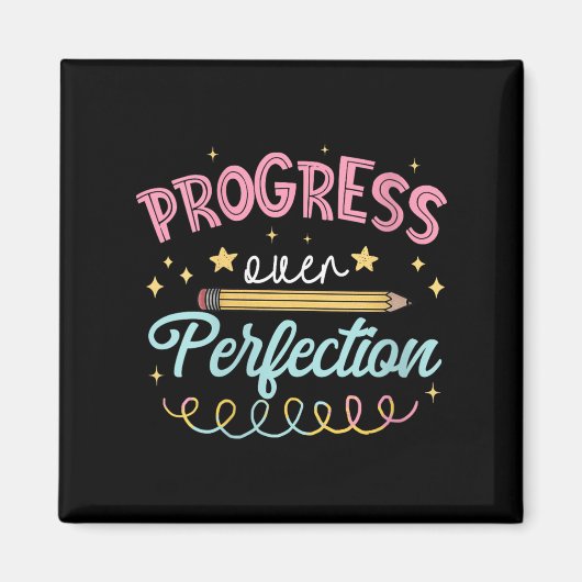 Womens Progress Over Perfection Motivational Teach Magneet (Voorkant)