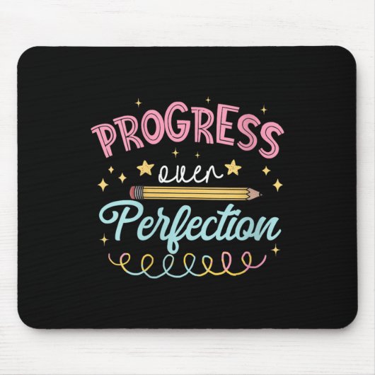 Womens Progress Over Perfection Motivational Teach Muismat (Voorkant)