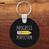 Womens Progress Over Perfection Motivational Teach Sleutelhanger (Voorkant)