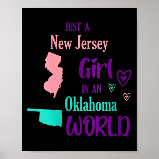 Womens Proud Girl Just A New Jersey Girl In An Okl Poster (Voorkant)