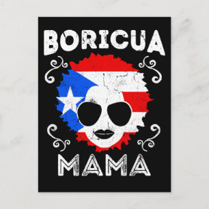 Womens Puerto Rico Boricua Mama Flag Moederdag Briefkaart