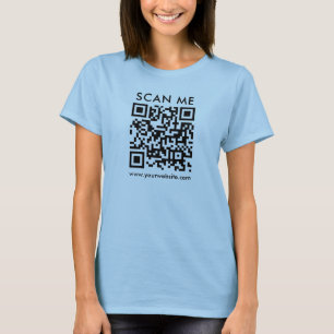 Womens QR Code Scan Me Dubbelzijdig Lichtblauw T-shirt