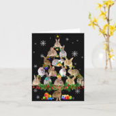 Womens Rabbit Christmas Tree Snow Funny Rabbit Xma Kaart (Gele Bloem)