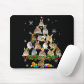 Womens Rabbit Christmas Tree Snow Funny Rabbit Xma Muismat (Met muis)