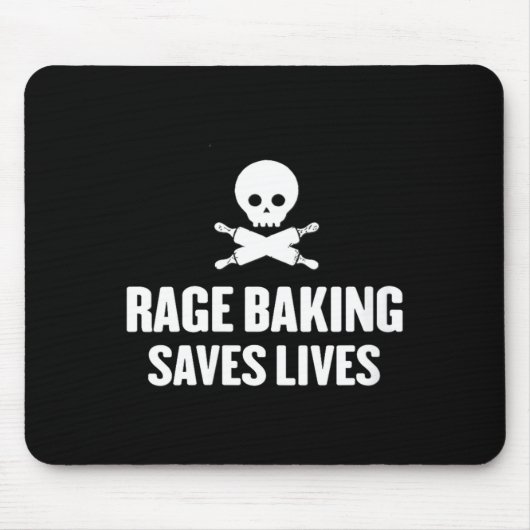 Womens Rage Baking Saves Live Skull Funny Baker Co Muismat (Voorkant)