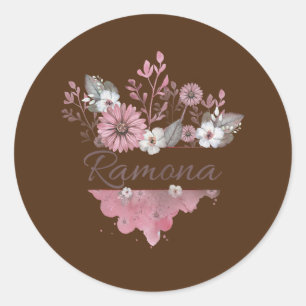 Womens Ramona Flower Monogram Ronde Sticker