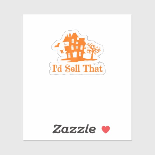 Womens Realtor Halloween ik zou dat onroerend goed Sticker (Vel)