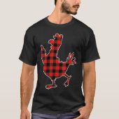 Womens Red Buffalo Plaid Pajama Chicken Merry Chri T-shirt (Voorkant)