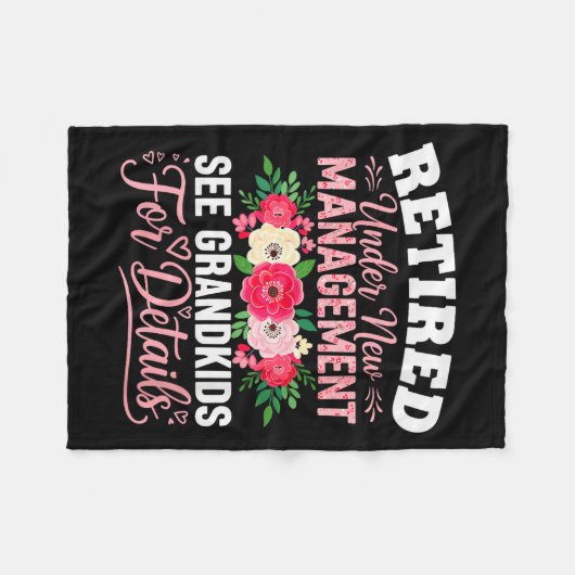 Womens Retired Under New Management See Grandkids Fleece Deken (Voorkant (Horizontaal))