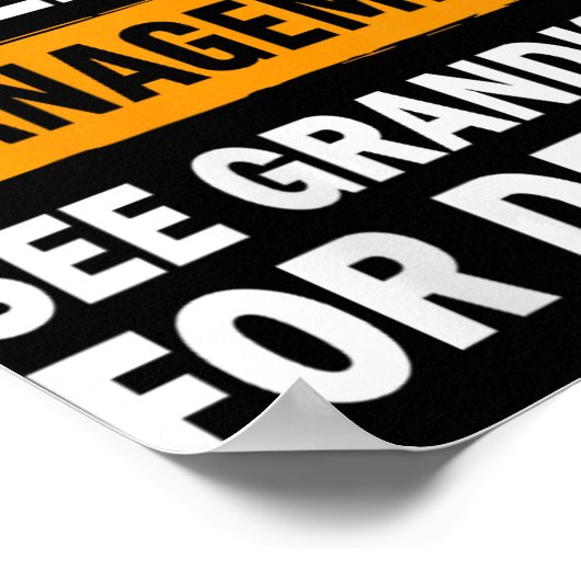 Womens Retired Under New Management See Grandkids Poster (Hoek)