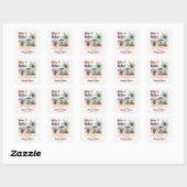 Women's Retirement Beach Stoel Themafeest Vierkante Sticker (Vel)