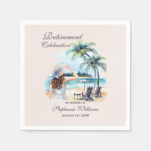 Women's Retirement Beach Thema Waterverf Servet