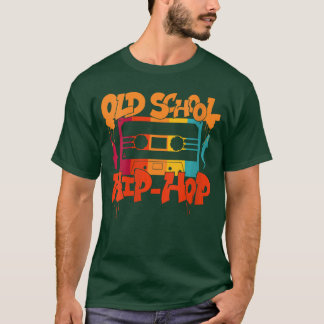Womens Retro Old School Hip Hop 80s 90s Graffiti C T-shirt