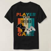 Womens Retro Player 2 heeft gamer gam ingevoerd T-shirt (Design voorkant)