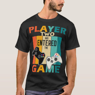 Womens Retro Player 2 heeft gamer gam ingevoerd T-shirt