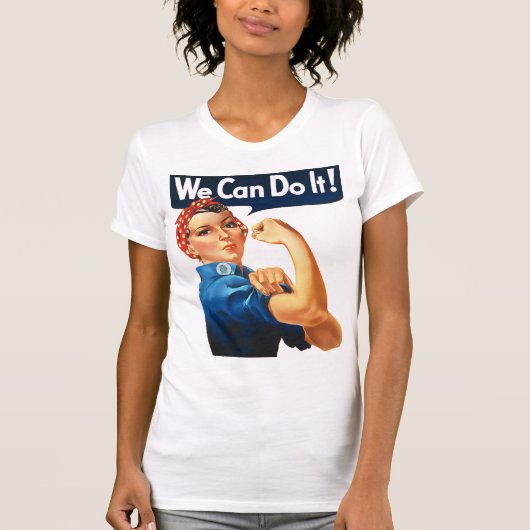Womens Retro Rosie de Riveter T Shirt (Voorkant)