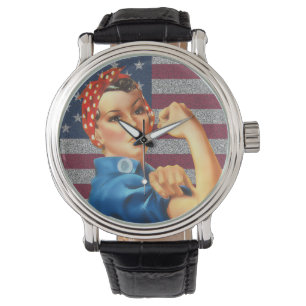 Womens Retro Rosie de Riveter Watch Horloge