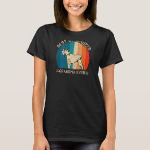 Womens Retro Schnauzer Hondenontwerp Voor Oma Mot T-shirt