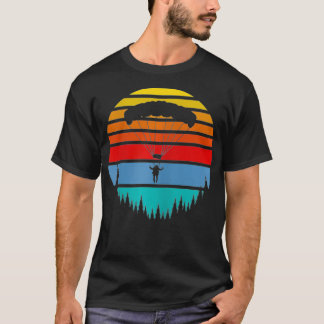 Womens Retro Sunset Skydiving Gift Parachute Skydi T-shirt