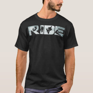 Womens Ride Snowboards T-shirt Funny Snowboarding