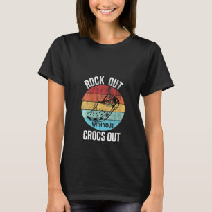 Womens Rocks Out Met Uw Crocs Uit Grappig Retro V T-shirt
