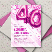 Womens rose 40e anniversaire Invitation