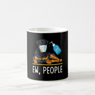Womens Rottweiler Dog Face Mask Hand Sanitizer Fun Koffiemok