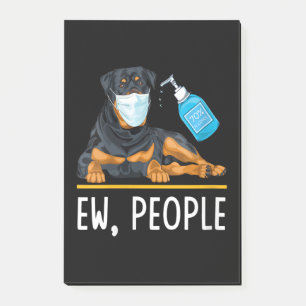 Womens Rottweiler Dog Face Mask Hand Sanitizer Fun Post-it® Notes