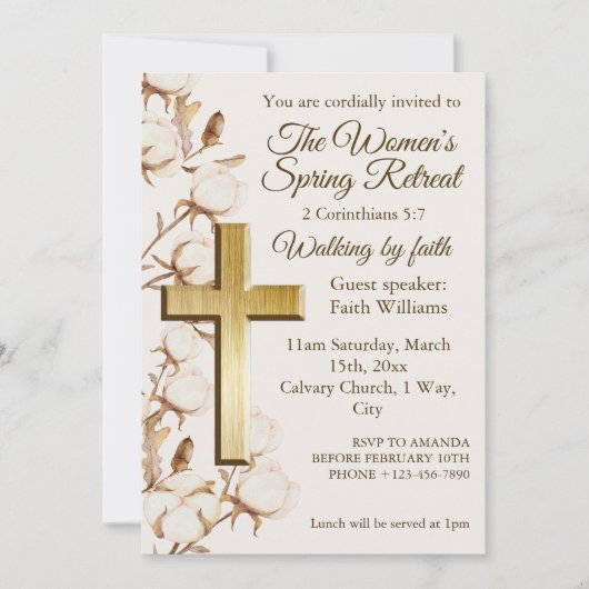 Womens Rustic Autumn Retreat Church Invitation (Devant)