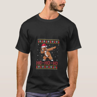 Womens Santa Hat Dabbing Cocker Spaniel Dog Ho Ho  T-shirt