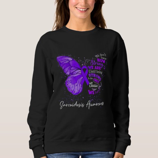 Womens Sarcoidosis Awareness Purple Ribbon Butterf Trui (Voorkant)
