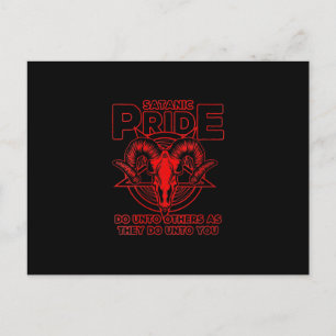 Womens Satanic Pride Satanism Pagan Goat Satan Feestdagenkaart