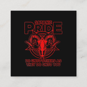Womens Satanic Pride Satanism Pagan Goat Satan Vierkante Visitekaartje