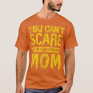 Womens Scary Halloween design broom dachshund mon T-shirt