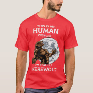 Womens Scary spooky Halloween werewolf costuum T-shirt
