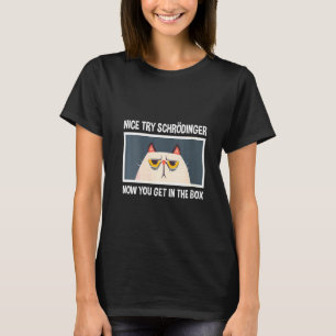 Womens Schrodinger's Kat Grappig Quantum Fysica Ph T-shirt