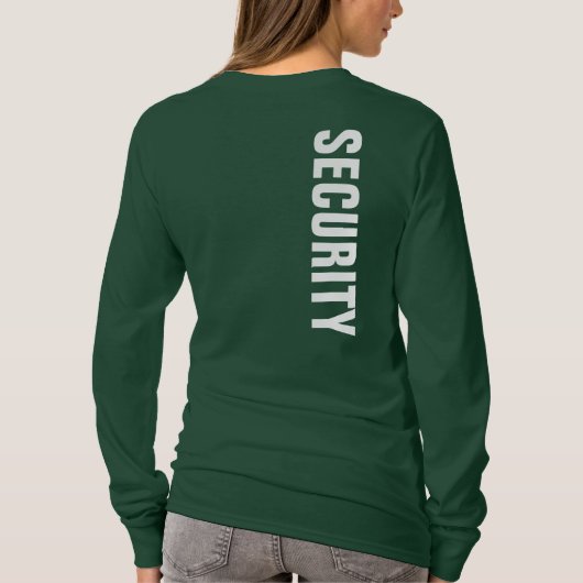 Womens Security TShirts Double Sided Forest Green (Achterkant)