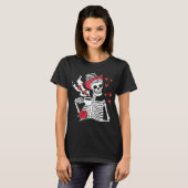 Womens Skeleton Drink Coffee Funny Skeleton Skull T-shirt (Voorkant volledig)