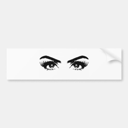 Womens Sketch Eyebrows Bumpersticker (Voorkant)