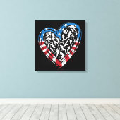 Women's Soccer Heart - Amerikaanse vlag Canvas Afdruk (Insitu (Houten vloer))