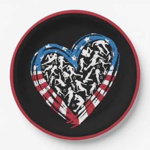 Women's Soccer Heart - Amerikaanse vlag Papieren Bordje