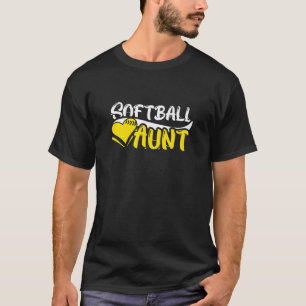 Womens Softball Aunt for Proud Softball Auntie Cut T-shirt