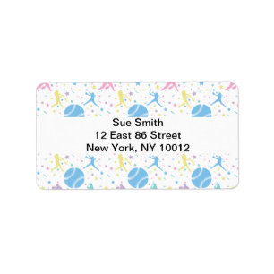 Womens Softball - Girly Baseball Silhouette Stars Etiket