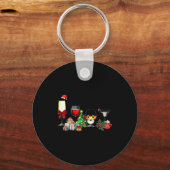 Womens Spellbind Wine Gl Of Santa Claus Gift Chris Sleutelhanger (Voorkant)