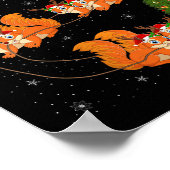 Womens Squirrel Santa Sleigh Flying Funny Magical Poster (Hoek)