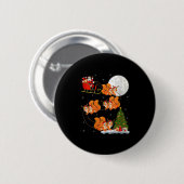 Womens Squirrel Santa Sleigh Flying Funny Magical Ronde Button 5,7 Cm (Voorkant /achterkant)